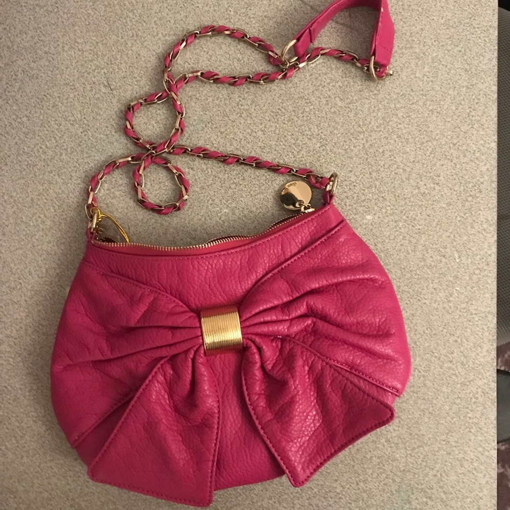NEW! Deux Lux Hot Pink Crossbody Bag with Bow